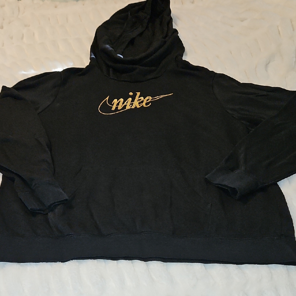 Nike Womens Black and Gold Hoodie